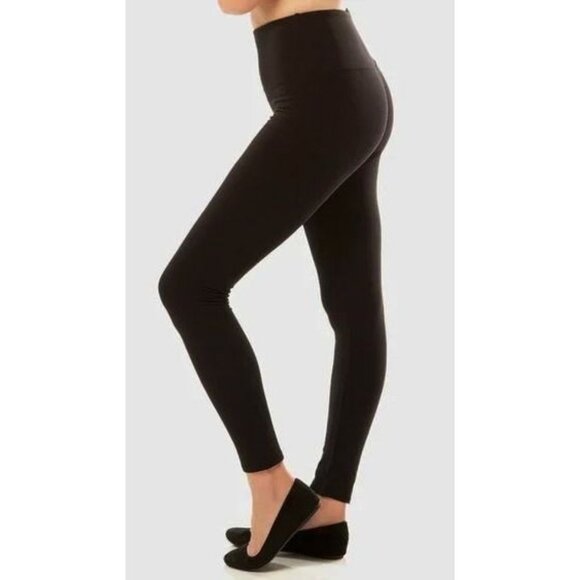 NWT RUBY RIBBON BLACK HIGH WAISTED ANKLE LEGGINGS - S - Picture 1 of 6